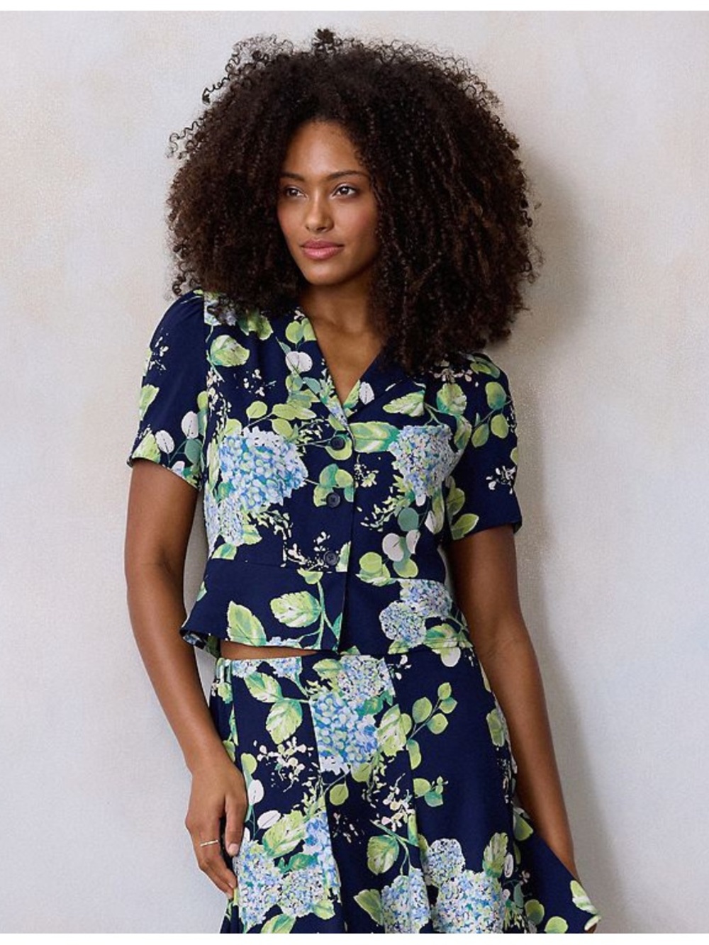 NWT LC Lauren Conrad navy cape blooms peplum blouse size XL
